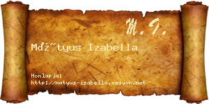 Mátyus Izabella névjegykártya